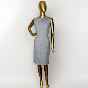 Brook Brothers Red Fleece Sheath Sleeveless Gray Dress Wool Blend Career ~Size 6